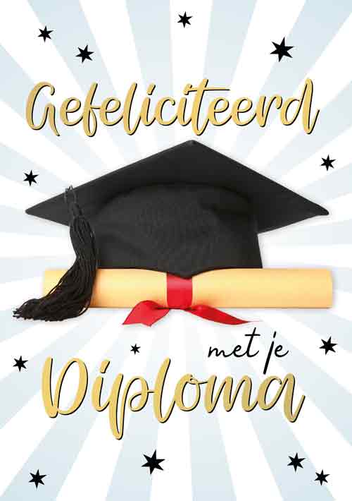 Wenskaart Geslaagd Gefeliciteerd met je Diploma