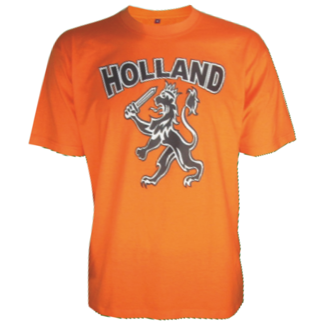 T-shirt Oranje Holland Zwart Logo Leeuw