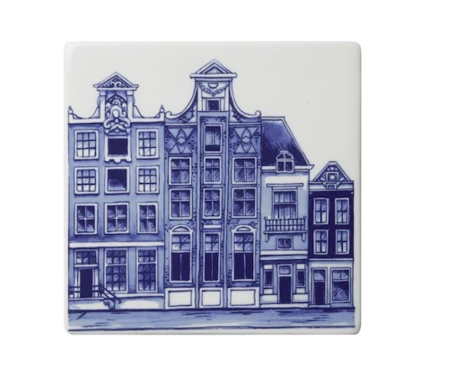 Tegel Grachtenpanden Huisjes Delfts blauw