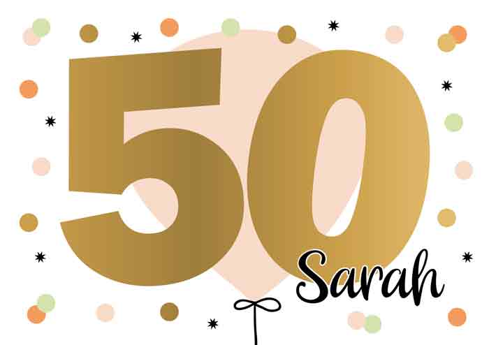 Wenskaart - Daisy 50 jaar Sarah