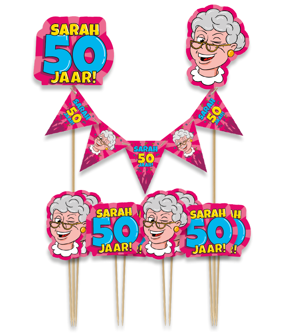 Sarah Taart Decoratie Cartoon - 50 jaar