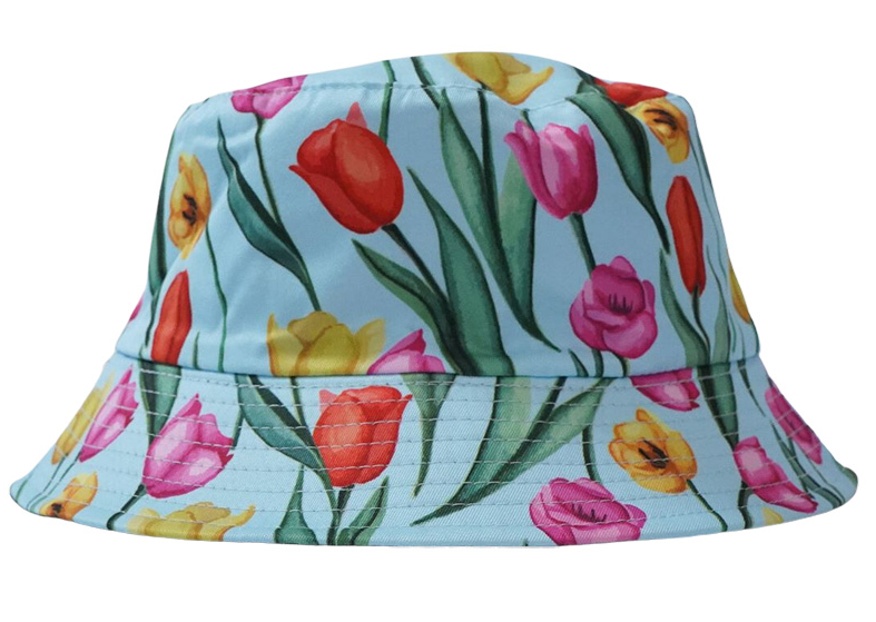 Bucket Hat - Visserhoedje Tulpen - Lichtblauw