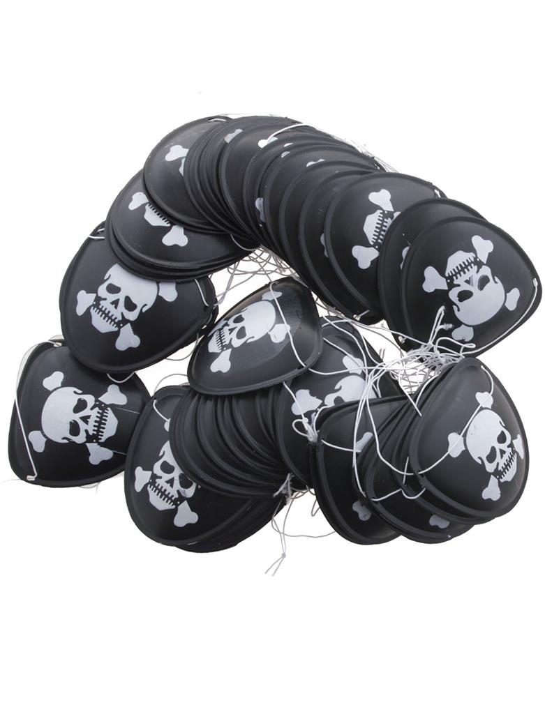 Piratenooglapjes Doodshoofdje Set - 50 stuks