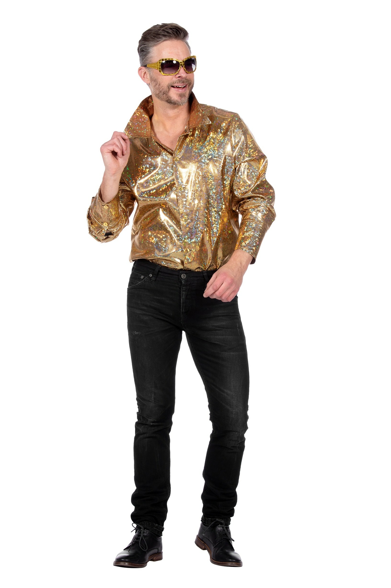 Disco Blouse Shiny Goud