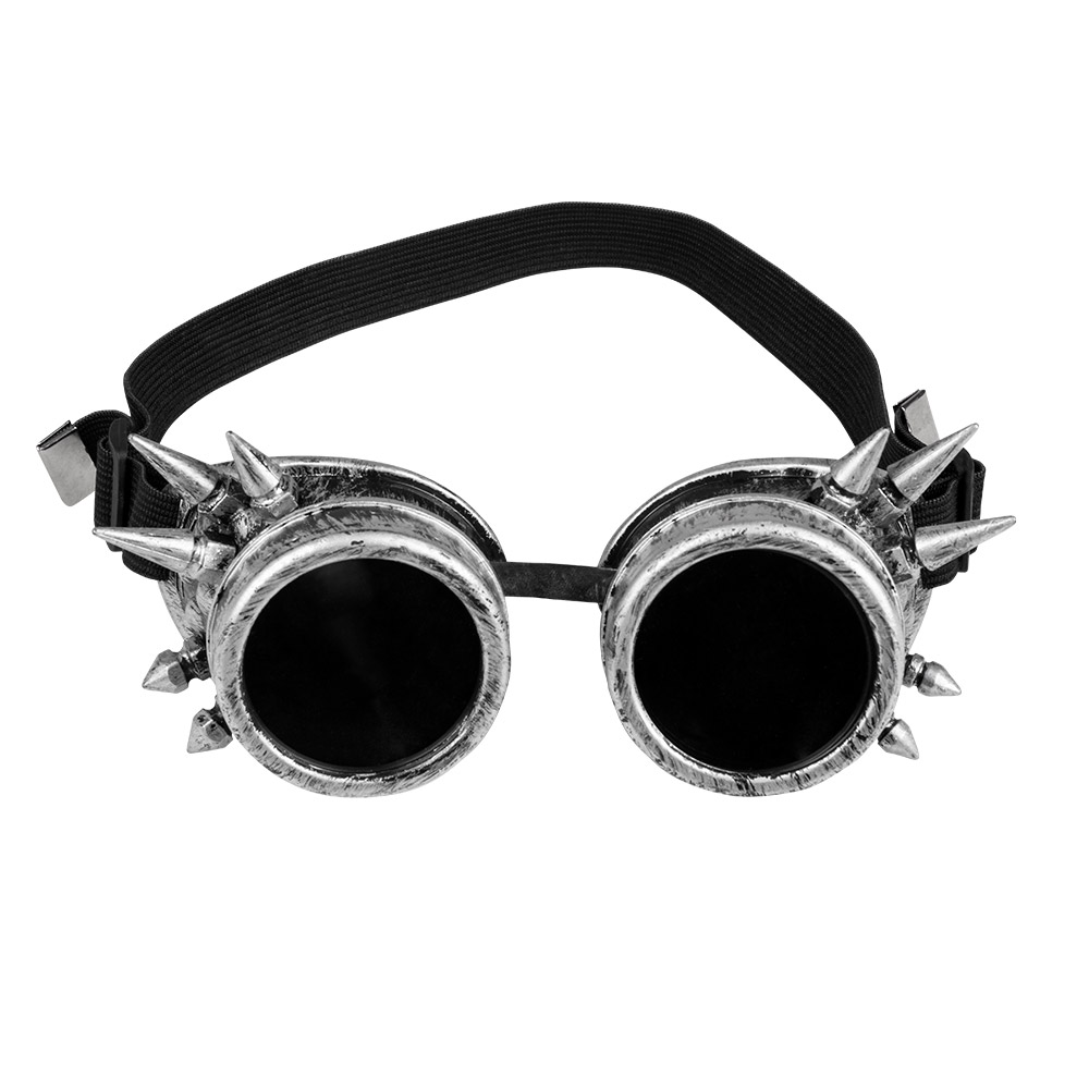 Partybril Steampunk Cyberpunk Zilver