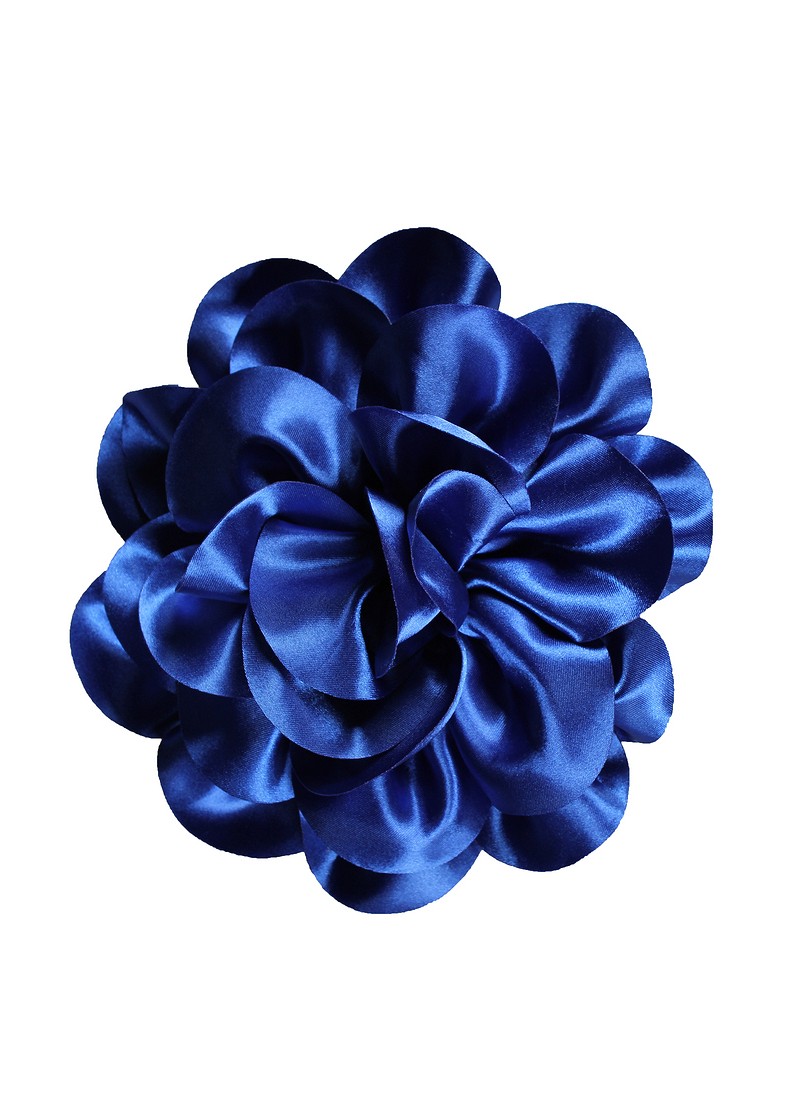 Decoratie Speld - Satijnen Bloem - Blauw