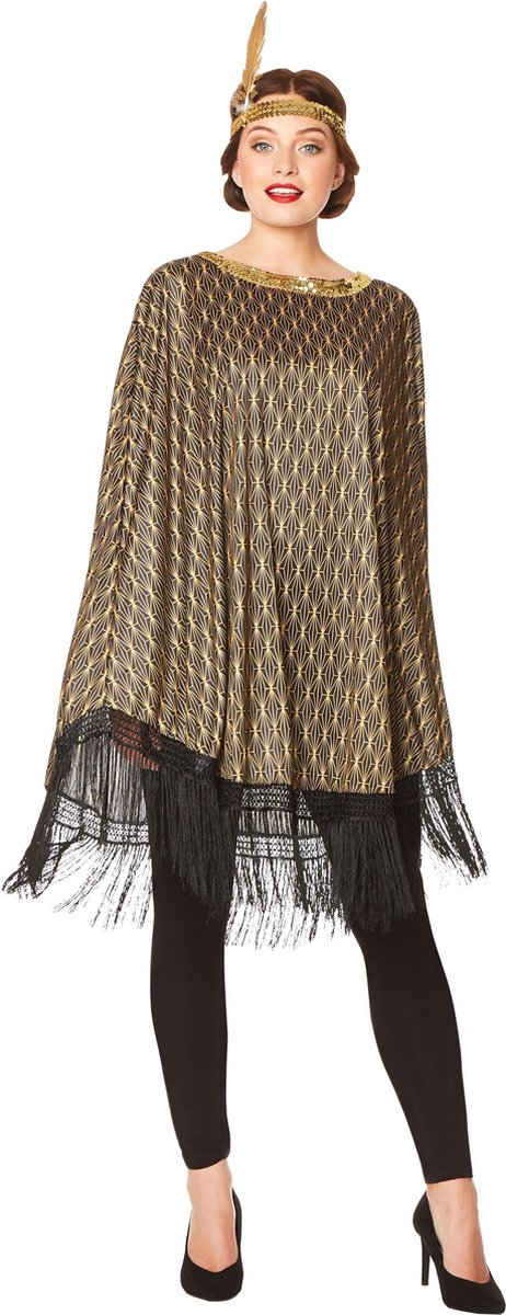 Poncho Jaren 20 - Great Gatsby Goud - Volwassenen